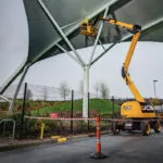 JCB AJ48D boom lift lifting maintenance repair man.