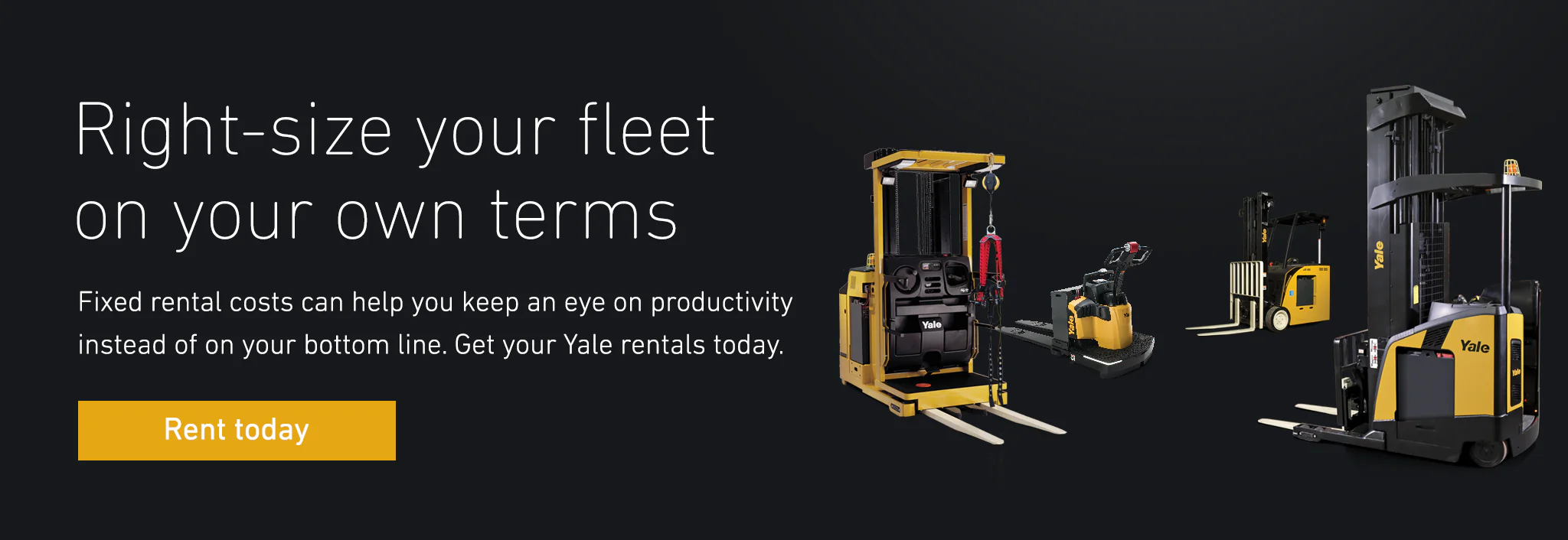 Yale Rental Equipment Promo Banner