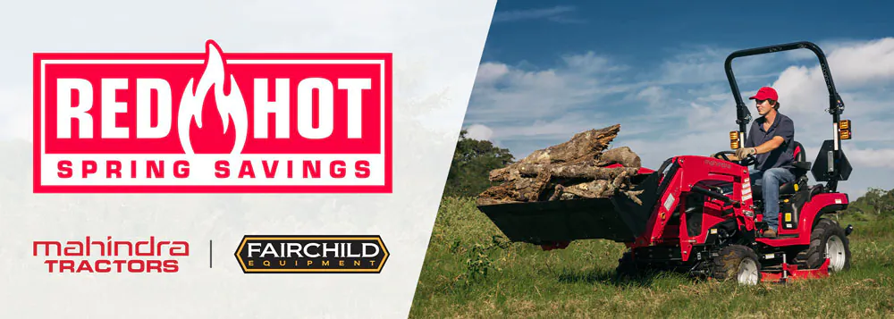 Mahindra 1100 Series Tractor. "Red Hot Spring Savings"