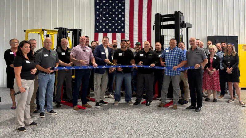 Fairchild Equipment employees and community officials at the Fargo-Moorhead ribbon cutting.