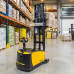 TASK Boa X-Ai autonomous legless stacker with pallet in warehouse.