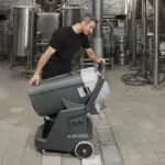 Advance VL500 industrial vacuum dumping.
