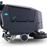 Nilfisk SC550 walk-behind scrubber with dual scrubber.