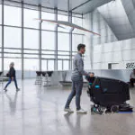 Nilfisk SC550 walk behind scrubber cleaning facility flooring.