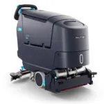 Nilfisk SC550 cylindrical walk behind scrubber.