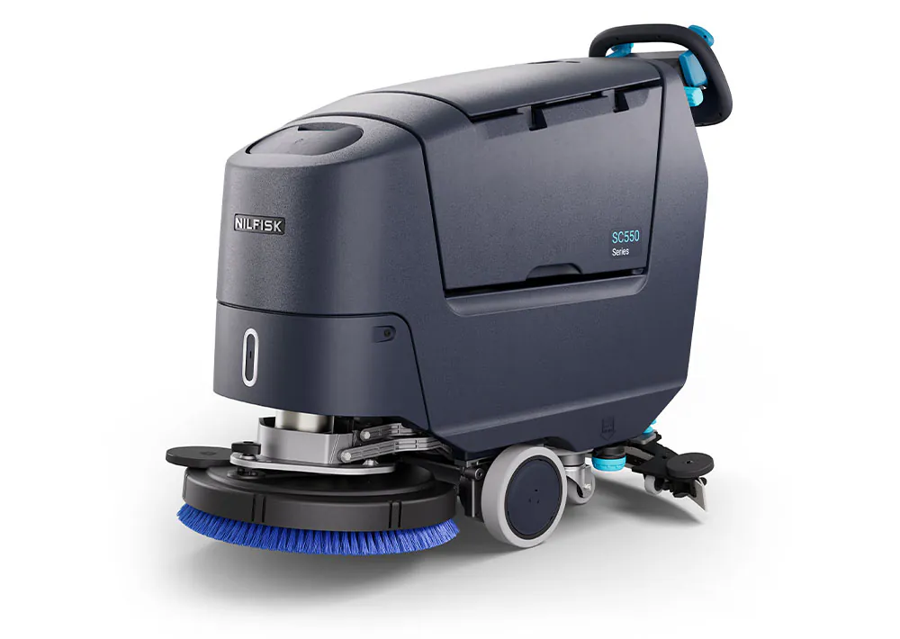 Nilfisk SC550 DB walk behind scrubber.