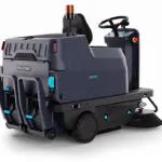 Back of Nilfisk SW3000 ride-on sweeper.