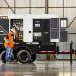 JCB G70RS Generator in a warehouse.