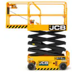 JCB S1932E electric scissor lift with extended platform.