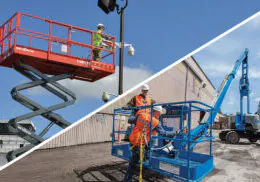Skyjack SJ6832RT scissor lift and Genie boom lift.